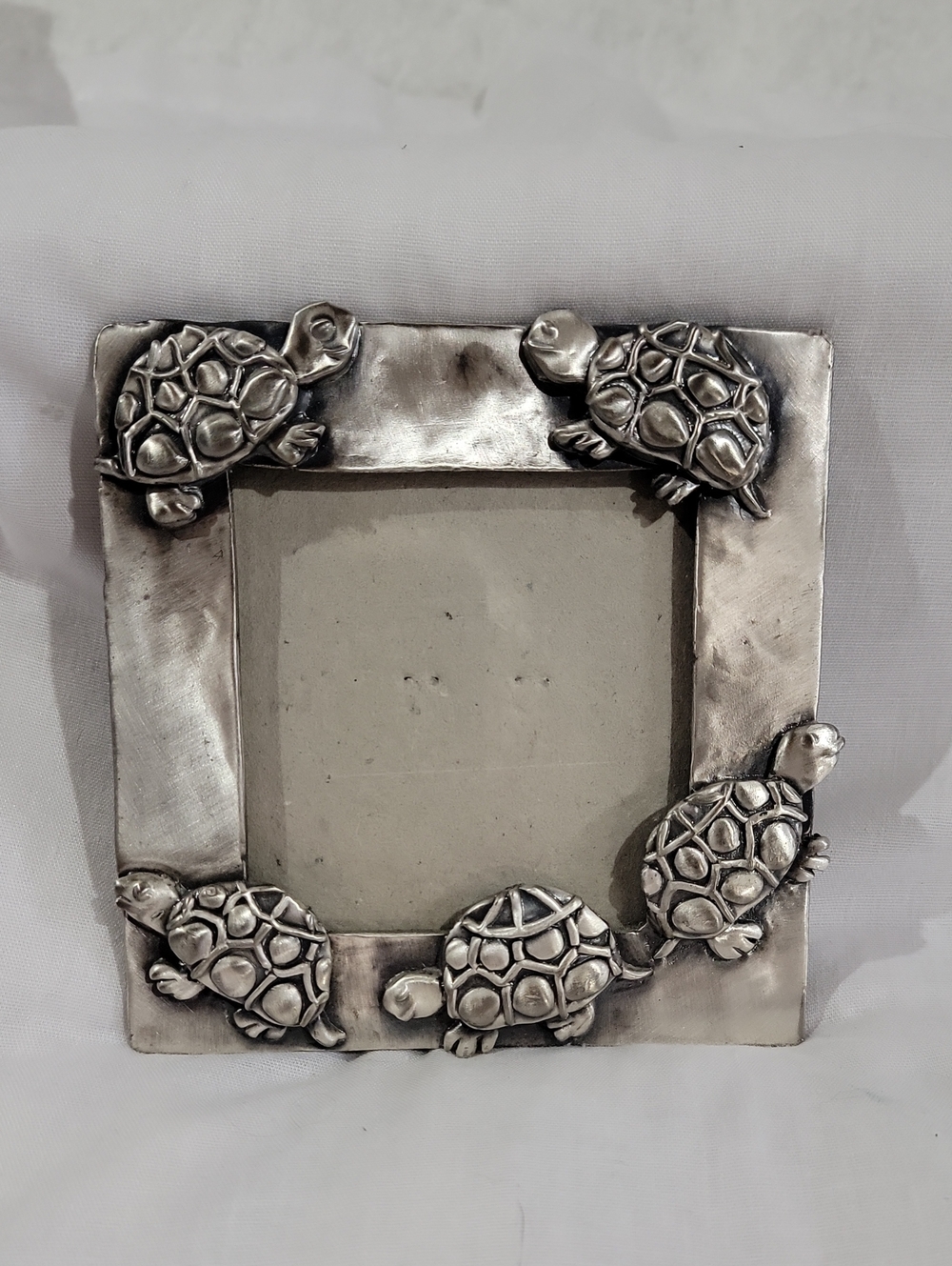 Vintage Silver Pewter Turtle Accent Picture Frame by Ashleigh Manor Taiwan
